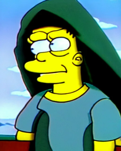 Image similar to film still of bart simpson in the movie the lord of the rings