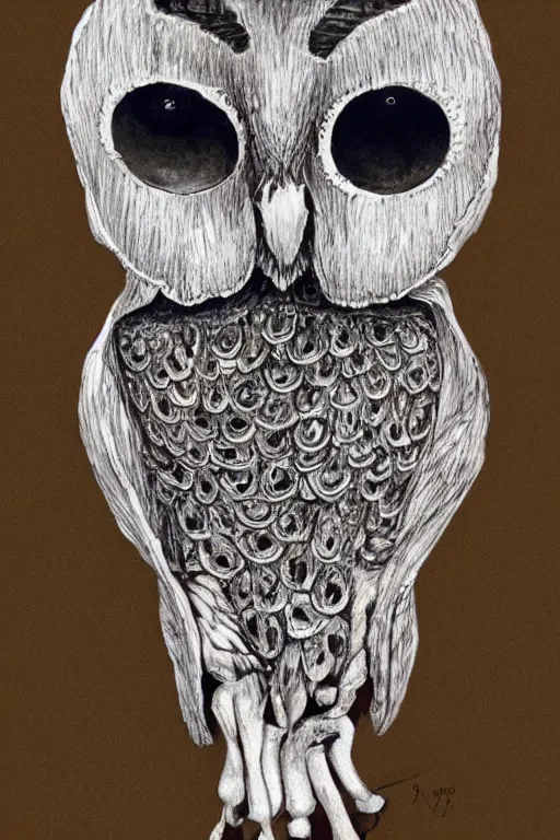 Prompt: a bone owl