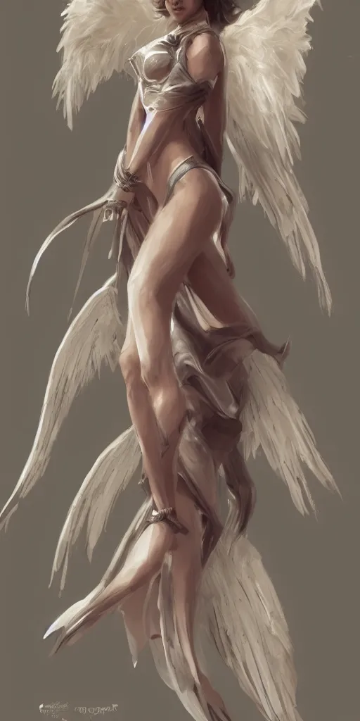 Image similar to Concept art, angel girl, artstation trending, highly detailded