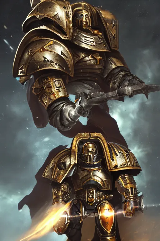 Image similar to armor portrait heros warhammer 4 0 k horus heresy fanart - the primarchs emperor by johannes helgeson animated with vfx concept artist & illustrator global illumination ray tracing hdr fanart arstation zbrush central hardmesh 8 k octane renderer comics stylized