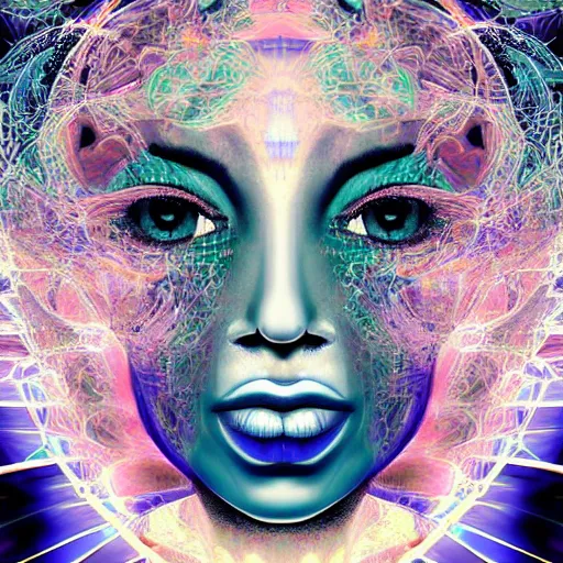 Image similar to beautiful detailed artistic portrait of a person travelling between different astral planes, digital art by lurid ( 2 0 2 2 ). featured on deviantart.