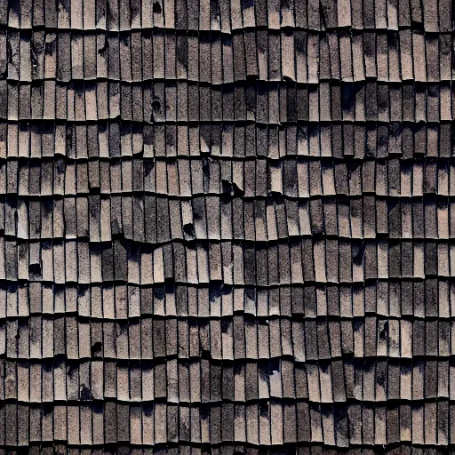 Prompt: a topdown texture of an old abandoned ruined tile roof