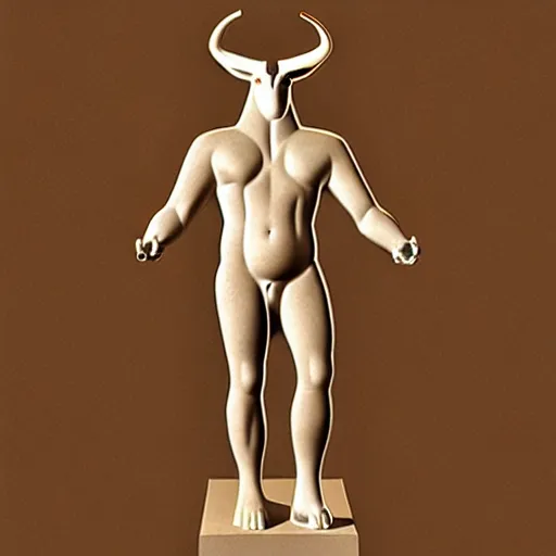 Image similar to minotaur, cycladic art