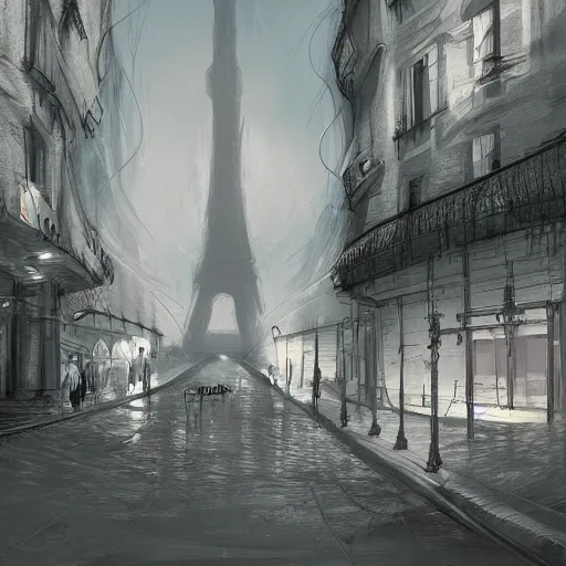 Image similar to Subterranean Paris odd landscape trebding on artstation