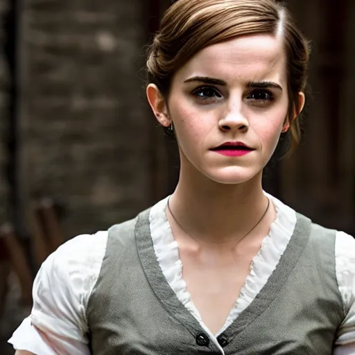 Prompt: Emma Watson in Inglorious Basterds, Movie still, XF IQ4, 50mm, F1.4, studio lighting, professional, 8K, Look at all that detail!, Dolby Vision, UHD