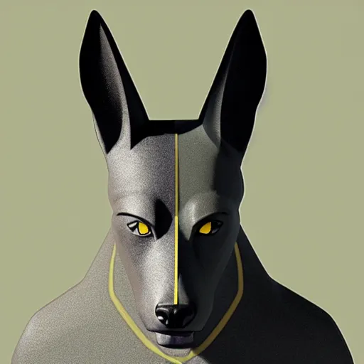 Image similar to digital anubis, nasus, head, by beeple