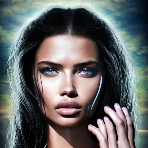 Prompt: full body pose, hyperrealistic mixed media painting of a beautiful attractive woman, adriana lima, heavy piercing!!!, dim volumetric lighting, 8 k, beautifully, extremely hyper detailed, intricate, epic composition, cinematic lighting, masterpiece, trending on artstation, very very detailed, hdr, smooth, sharp focus, high resolution, award, dslr, 5 0 mm