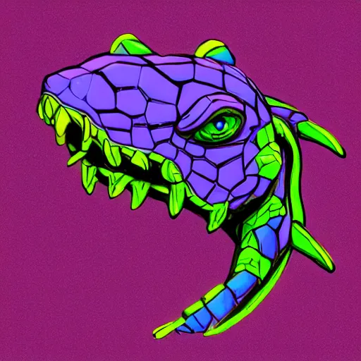 Image similar to cyberpunk purplealligator profile picture