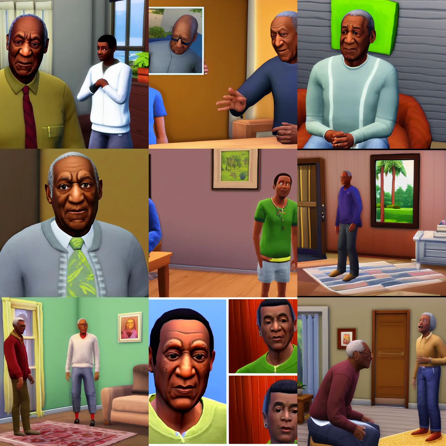 Prompt: bill cosby in the sims 4
