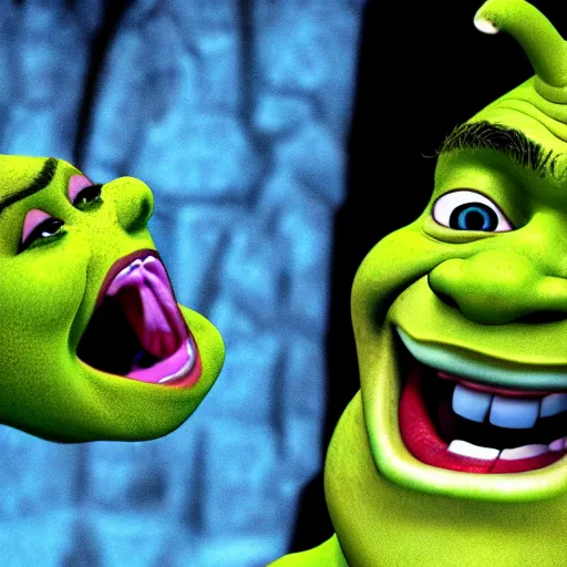 Image similar to shrek screaming