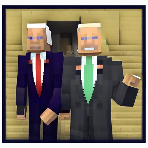 Prompt: joe biden in minecraft