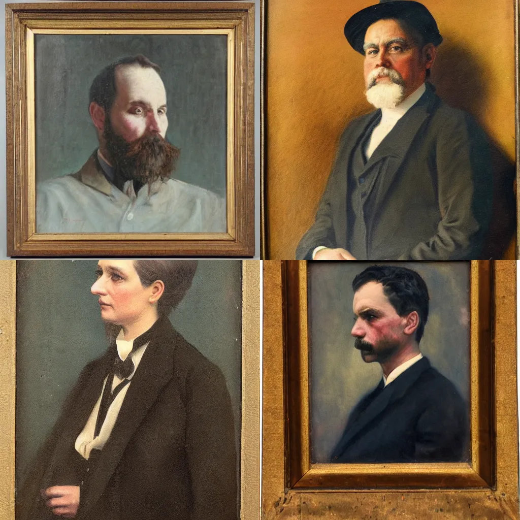 Prompt: a portrait painted in the year 1 9 0 2