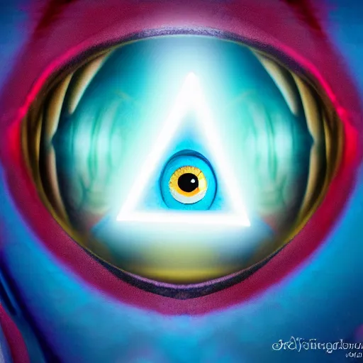 Image similar to cute eye of providence, portrait, pixar style, cinematic lighting, award winning creature portrait photography