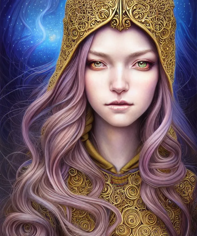 Image similar to Portrait of The Most Beautiful Woman On Earth , D&D, fantasy, intricate, richly detailed colored pencil 3D illustration of a beautiful with long metallic hair wearing a hoodie and short shorts that is evil and happy. mirrored background with completely rendered reflections, art by Range Murata and Artgerm highly detailed, digital painting, trending on artstation, sharp focus, illustration, style of Stanley Artgerm, perfect smile and tooth