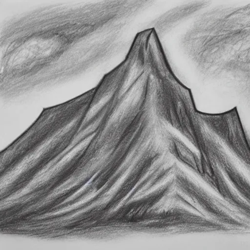 Image similar to charcoal pencil sketch of mountains, lower third, high contrast, black and white