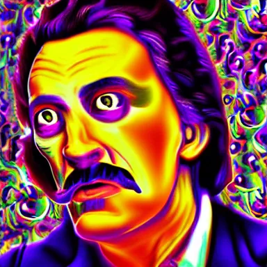 Image similar to portrait of a uncanny artist by Chor Boogie and Salvador Dali collaboration, digital art, mix of aesthetics, close up, high details