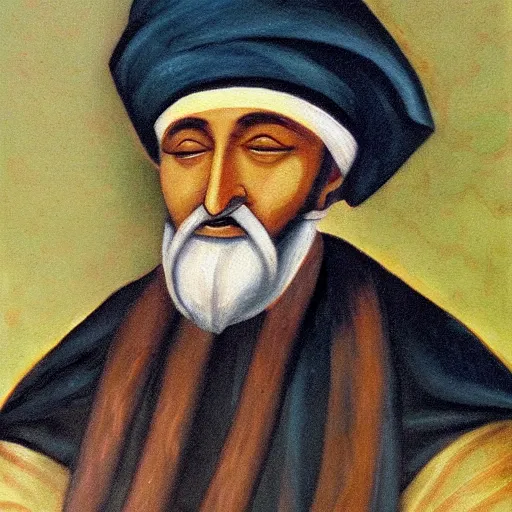 Image similar to ibn khaldun, oil painting