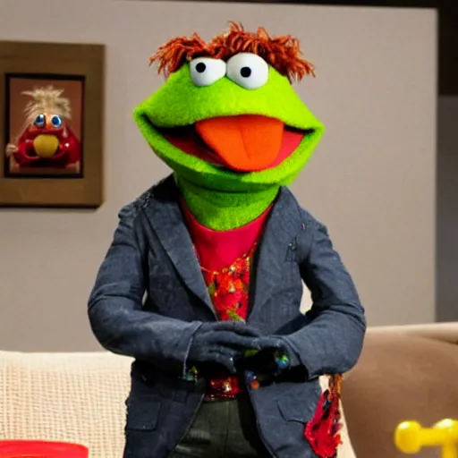 Prompt: elon musk as muppet on fraggle rock