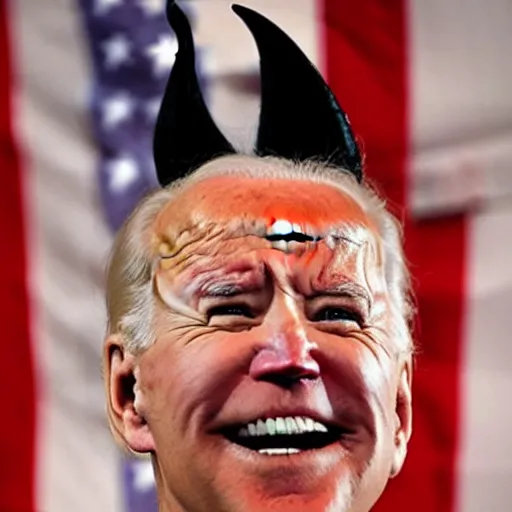 Prompt: joe biden with devil horns