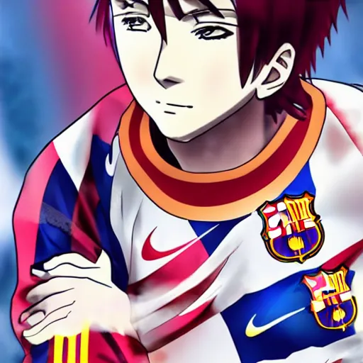 Image similar to messi in anime style