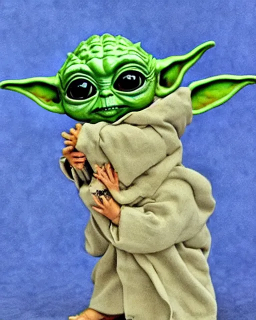 Image similar to gangster baby yoda in the style of the birth of venus