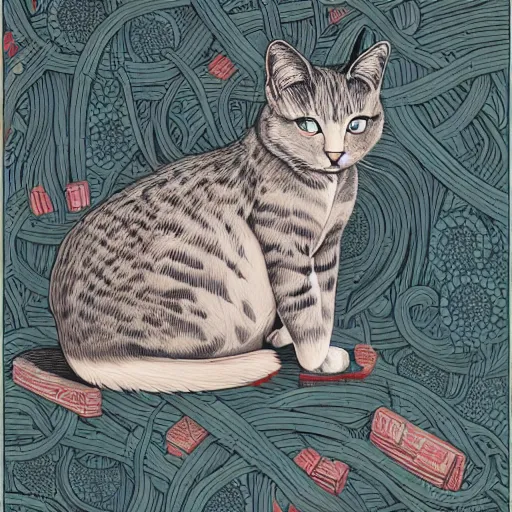 Prompt: a house cat by james jean