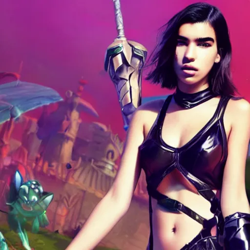 Prompt: Dua lipa as Kaisa league of legends