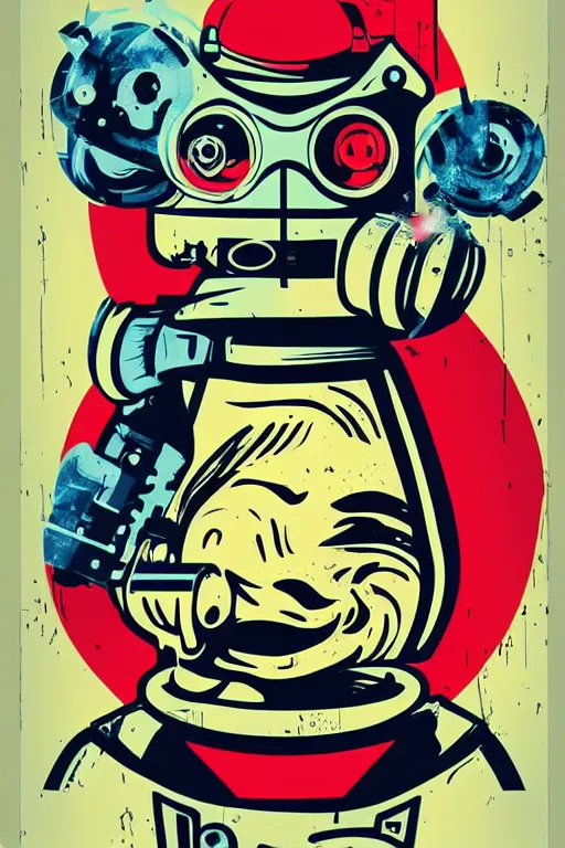 Image similar to fallout 7 6 retro futurist illustration art by butcher billy, sticker, colorful, illustration, highly detailed, simple, smooth and clean vector curves, no jagged lines, vector art, smooth andy warhol style