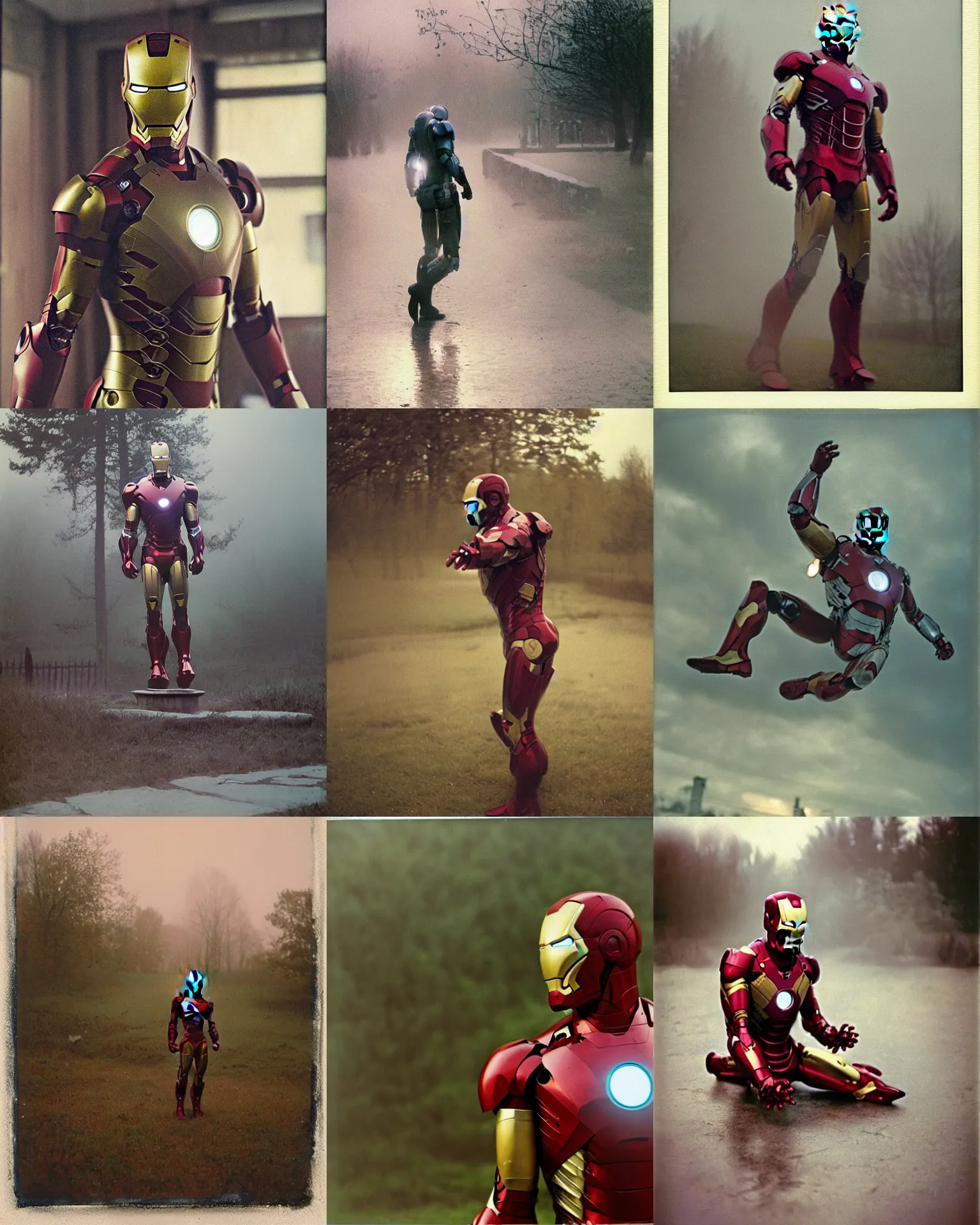 Prompt: iron man on village , Cinematic focus, Polaroid photo, vintage, neutral colors, soft lights, foggy, by Steve Hanks, by Serov Valentin, by lisa yuskavage, by Andrei Tarkovsky