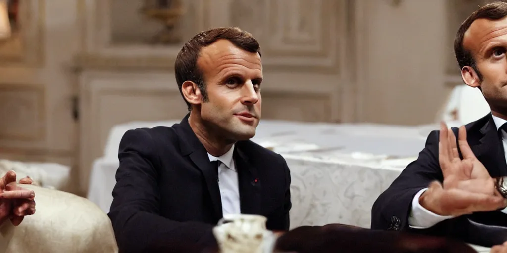 Prompt: Macron in TV serie The Sopranos