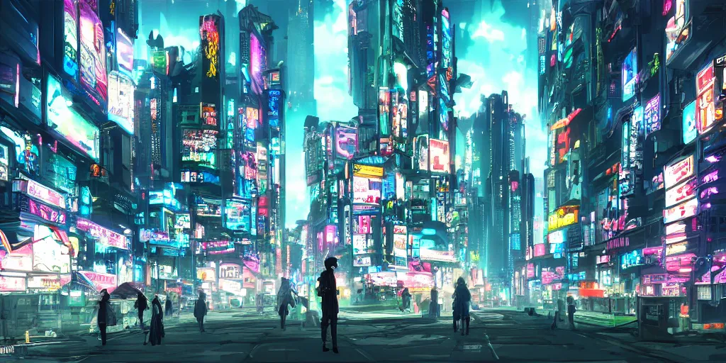 Image similar to Beautiful anime cyberpunk city