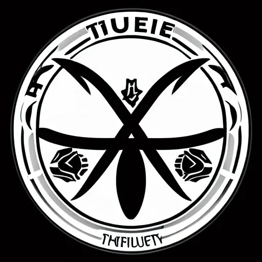 Image similar to emblem of the thule society, detailed, clean lines, black and white