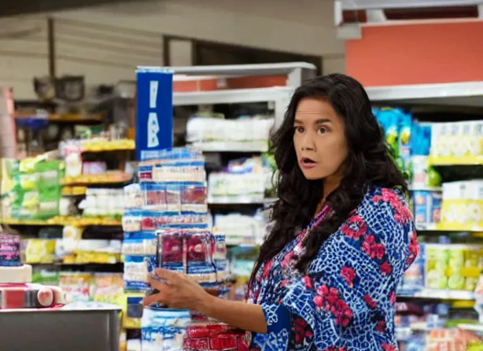 Prompt: film still of kaliko kauahi as sandra kaluiokalani in superstore 2 0 1 5