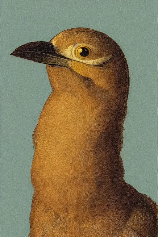 Image similar to portrait of a bird in the style of albrecht durer