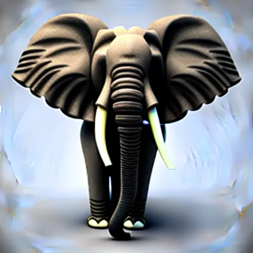 Image similar to elephant with a spiralling horn, ultra realistic,.