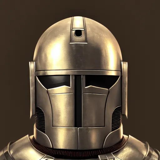 Image similar to realistic templar knight helm design inspired by r 2 d 2, epic scale, character concept art, face symmetry, intricate accurate details, artstation trending, octane render, cinematic color grading, soft light, rule of thirds, golden ratio, like a professional model, cinematic, 8 k, clear.