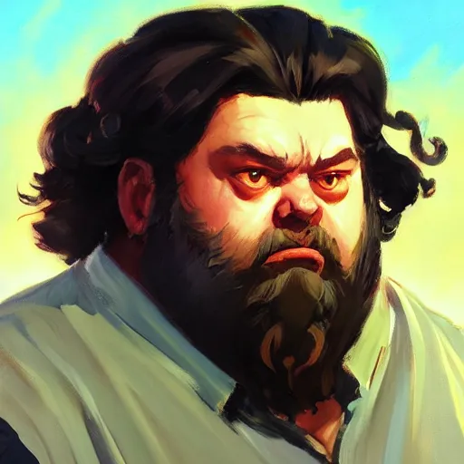 Image similar to greg manchess portrait painting of rubeus hagrid as overwatch character, medium shot, asymmetrical, profile picture, organic painting, sunny day, matte painting, bold shapes, hard edges, street art, trending on artstation, by huang guangjian and gil elvgren and sachin teng