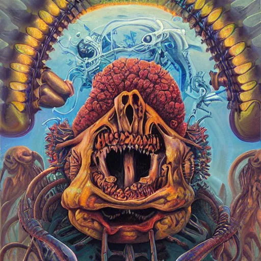 Image similar to a Painting by nychos from the weird Crew