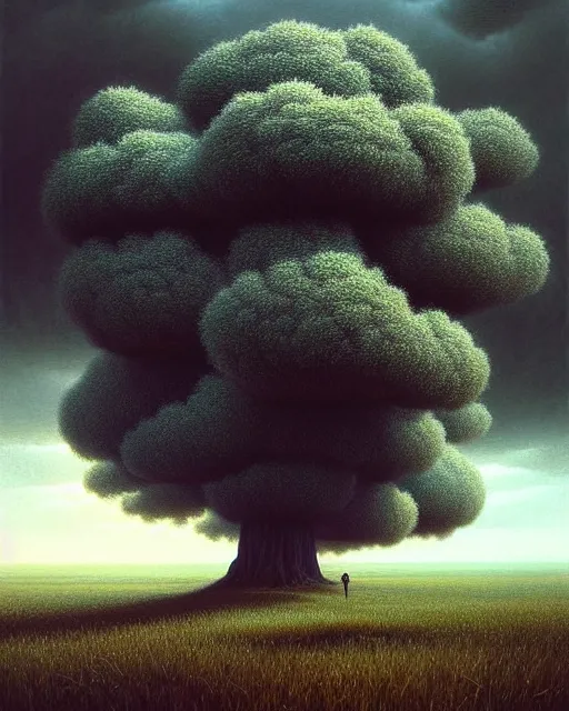 Image similar to a hyper - detailed 3 d render like an oil painting of cloud trees of the black oak savanna, surrealism!!!!! surreal concept art, lifelike, photorealistic, digital painting, aesthetic, smooth, sharp focus, artstation hd, by greg rutkowski, bruce pennington, valentina remenar, rhads, asher duran,