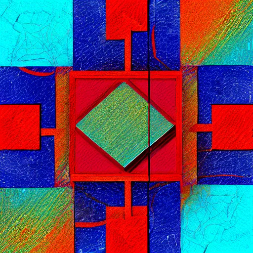 Image similar to five squares, digital art, best quality, design