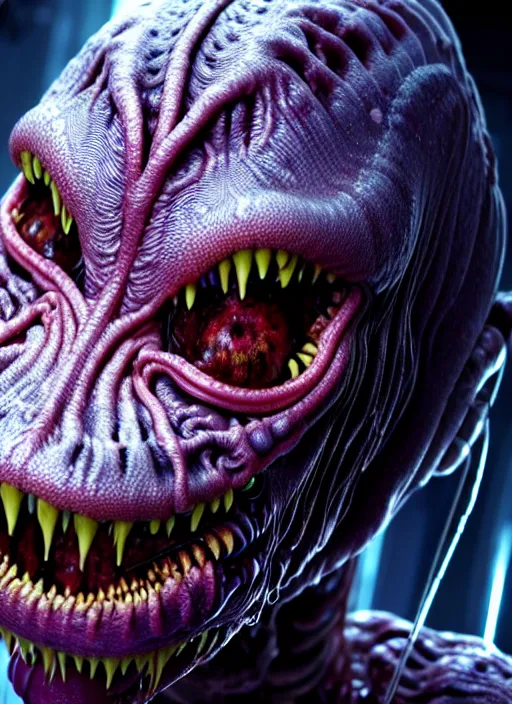 Prompt: an ugly monsterish horrifying slimy scottish female photo, professionally, soft lighting, realistic, sharp focus on eyes, 8 k, high definition, insanely detailed, intricate, elegant, art by artgerm and junji ito. science fiction alien android cyberspace movie widescreen still from action scene.