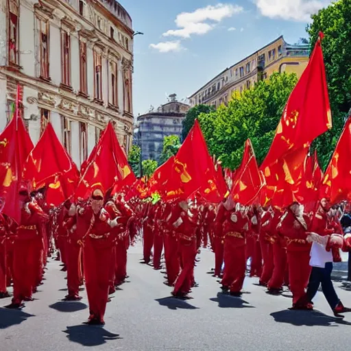 Prompt: communist parade in Genova