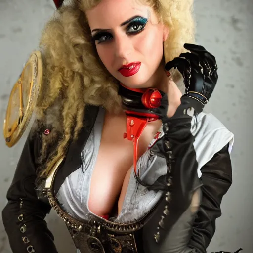 Prompt: portrait photo of a mechanic steampunk beauty, 8 k, masterpiece, pinup, highly detailed, smooth, sharp focus