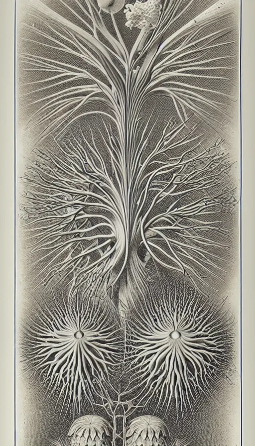 Image similar to the two complementary forces that make up all aspects and phenomena of life, by Ernst Haeckel