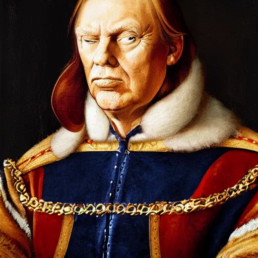 Prompt: renaissance portrait of donald trump as a king