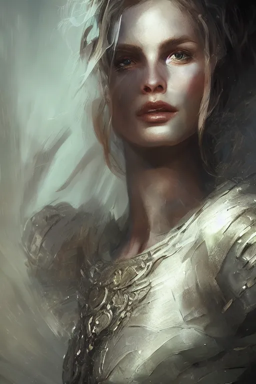 Image similar to Avalon knight, close-up portrait, fierce, intricate, elegant, volumetric lighting, scenery, digital painting, highly detailed, artstation, sharp focus, illustration, concept art, ruan jia, steve mccurry