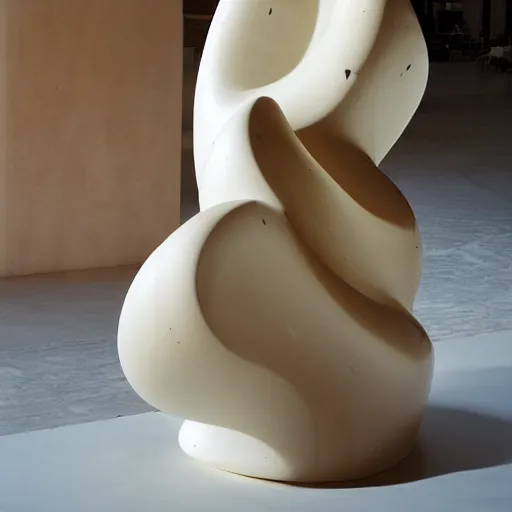 Image similar to A installation art. A rip in spacetime. Did this device in her hand open a portal to another dimension or reality?! alabaster, chestnut by Frank Gehry curvaceous