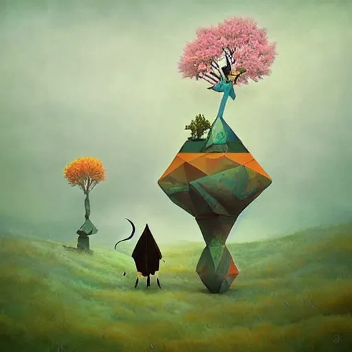 Image similar to low poly, surreal hybrid animals, nostalgia for a fairytale, magic realism, flowerpunk, mysterious vivid colors by andy kehoe and amanda clarke en un mundo de Gediminas Pranckevicius