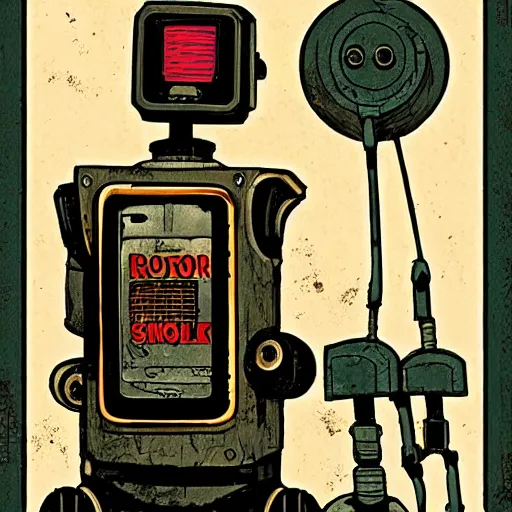 Prompt: robot by norman rockwell, by tim doyle