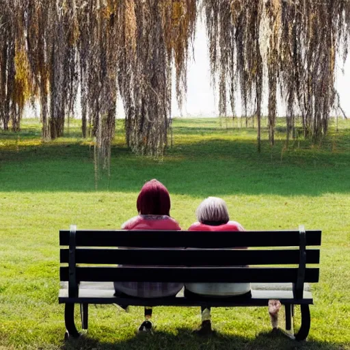 Image similar to a couple sitting on a park bench